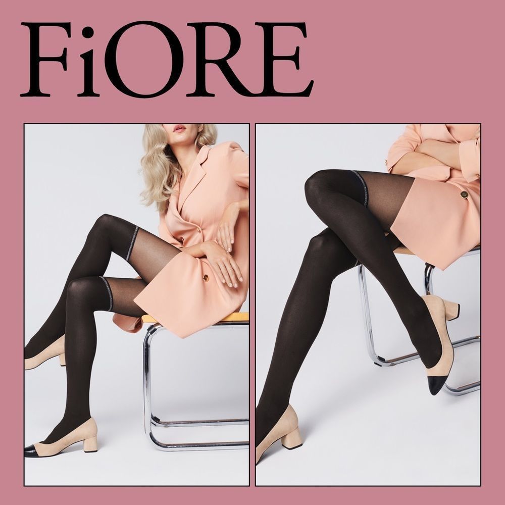 Fiore Maria XL 3D Microfibre Tights Metallic Pat